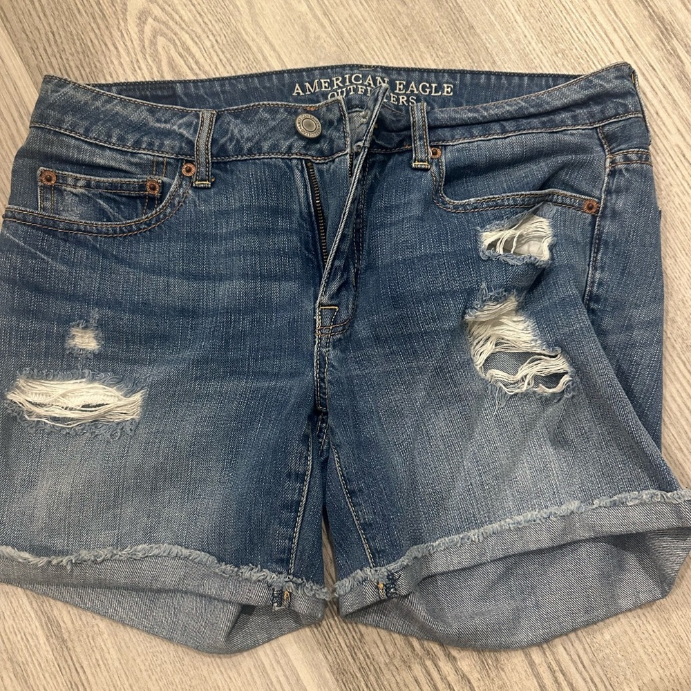 American Eagle Outfitters Ripped Blue Jean Shorts